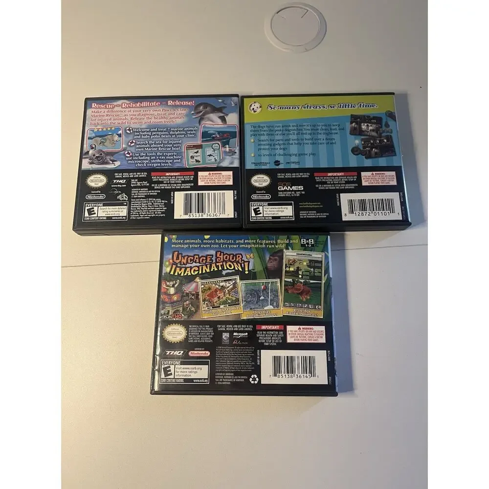 Nintendo DS Game Lot 3 Games Complete CIB Hotel For Dog Zoo Tycoon Marine Rescue
